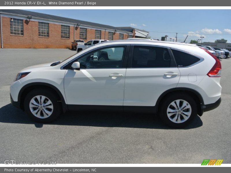 White Diamond Pearl / Beige 2012 Honda CR-V EX-L