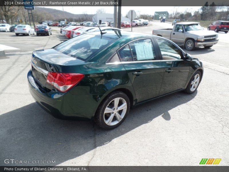 Rainforest Green Metallic / Jet Black/Brick 2014 Chevrolet Cruze LT