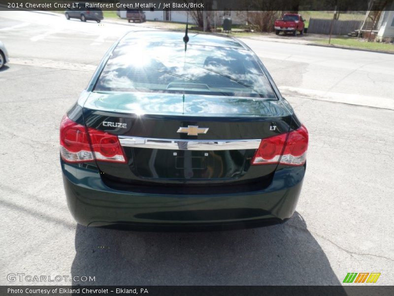 Rainforest Green Metallic / Jet Black/Brick 2014 Chevrolet Cruze LT