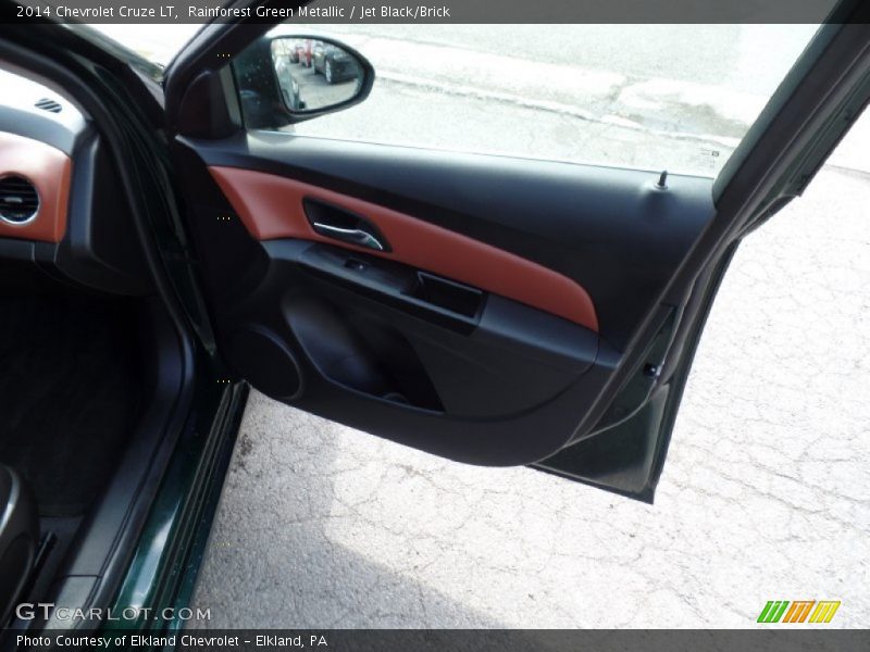 Rainforest Green Metallic / Jet Black/Brick 2014 Chevrolet Cruze LT