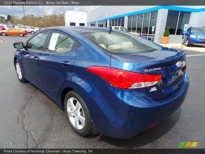 Windy Sea Blue / Beige 2013 Hyundai Elantra GLS