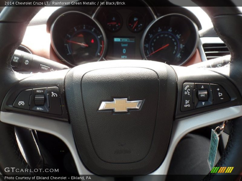 Rainforest Green Metallic / Jet Black/Brick 2014 Chevrolet Cruze LT
