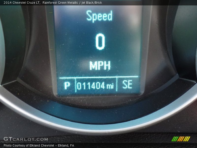 Rainforest Green Metallic / Jet Black/Brick 2014 Chevrolet Cruze LT