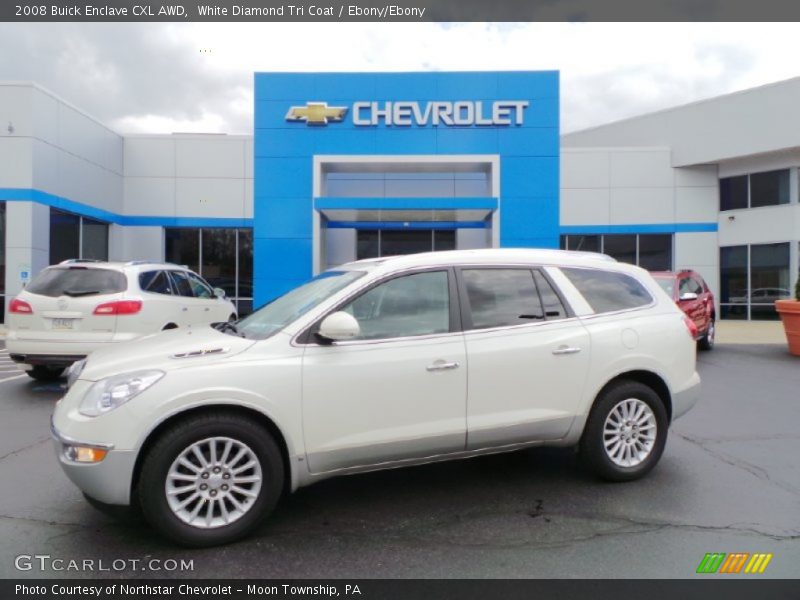 White Diamond Tri Coat / Ebony/Ebony 2008 Buick Enclave CXL AWD