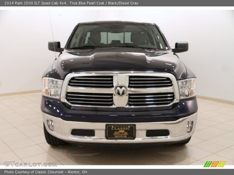 True Blue Pearl Coat / Black/Diesel Gray 2014 Ram 1500 SLT Quad Cab 4x4