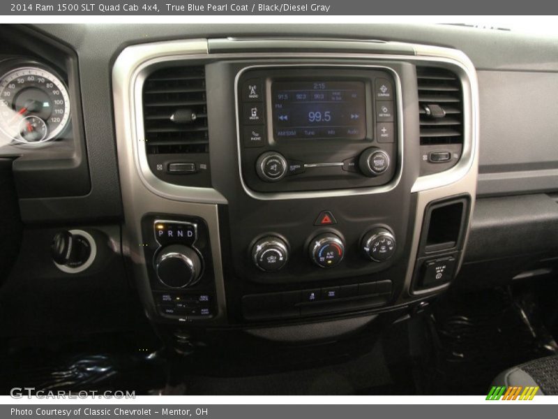 True Blue Pearl Coat / Black/Diesel Gray 2014 Ram 1500 SLT Quad Cab 4x4