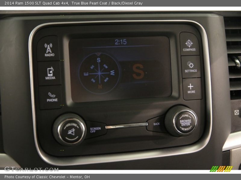 True Blue Pearl Coat / Black/Diesel Gray 2014 Ram 1500 SLT Quad Cab 4x4