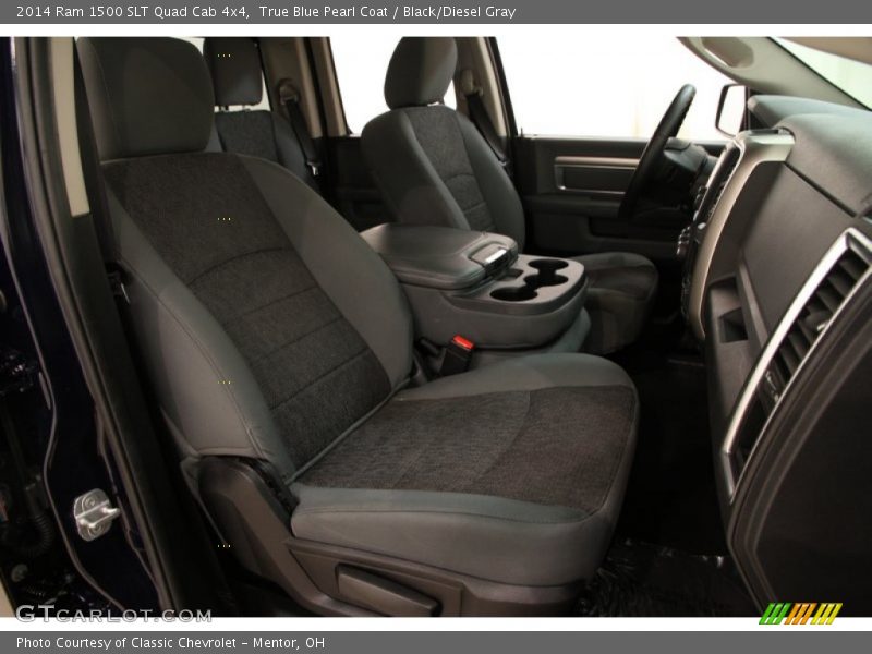 True Blue Pearl Coat / Black/Diesel Gray 2014 Ram 1500 SLT Quad Cab 4x4