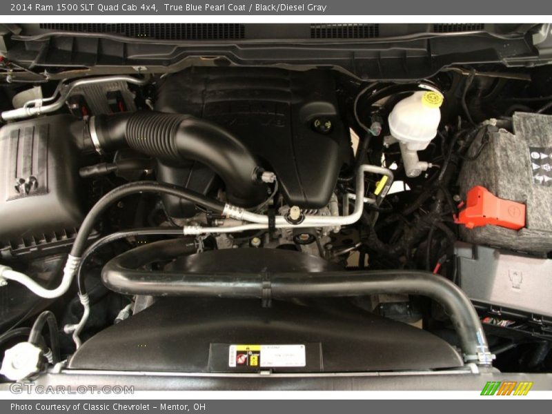 True Blue Pearl Coat / Black/Diesel Gray 2014 Ram 1500 SLT Quad Cab 4x4