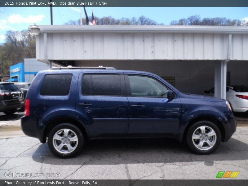 Obsidian Blue Pearl / Gray 2015 Honda Pilot EX-L 4WD