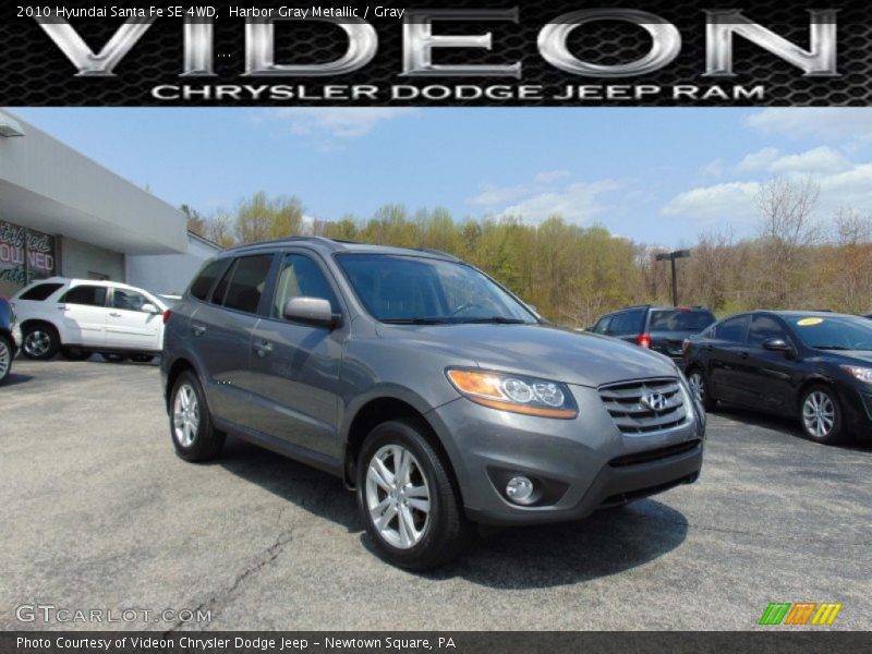 Harbor Gray Metallic / Gray 2010 Hyundai Santa Fe SE 4WD
