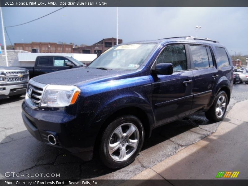 Obsidian Blue Pearl / Gray 2015 Honda Pilot EX-L 4WD