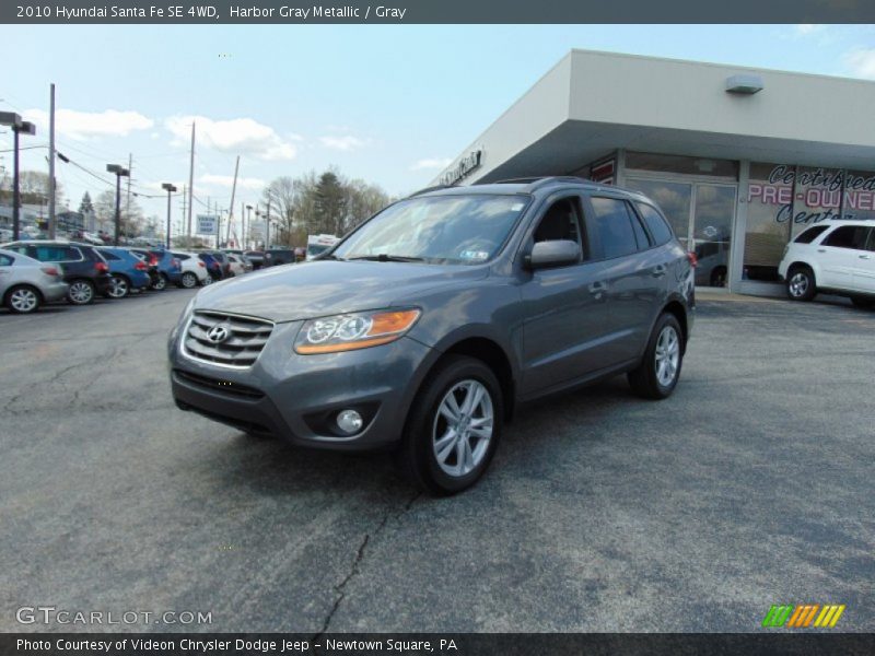 Harbor Gray Metallic / Gray 2010 Hyundai Santa Fe SE 4WD