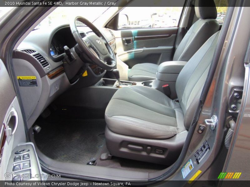 Harbor Gray Metallic / Gray 2010 Hyundai Santa Fe SE 4WD