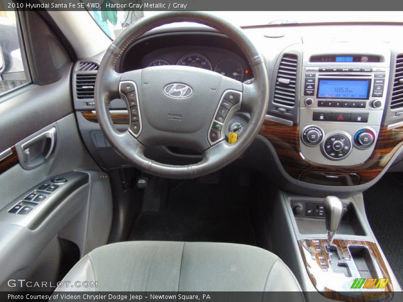 Harbor Gray Metallic / Gray 2010 Hyundai Santa Fe SE 4WD