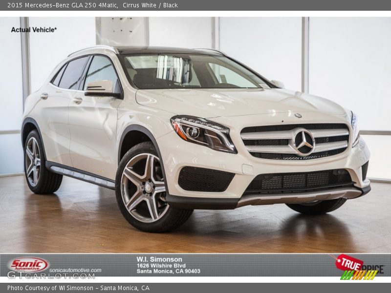 Cirrus White / Black 2015 Mercedes-Benz GLA 250 4Matic