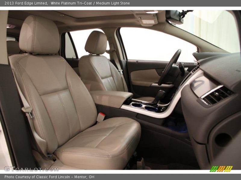 White Platinum Tri-Coat / Medium Light Stone 2013 Ford Edge Limited