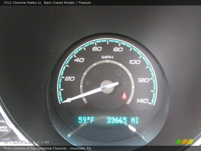 Black Granite Metallic / Titanium 2012 Chevrolet Malibu LS