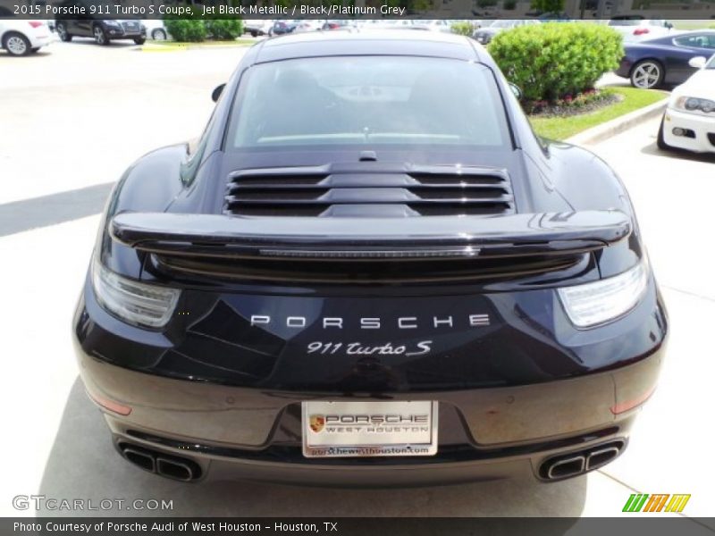 Jet Black Metallic / Black/Platinum Grey 2015 Porsche 911 Turbo S Coupe