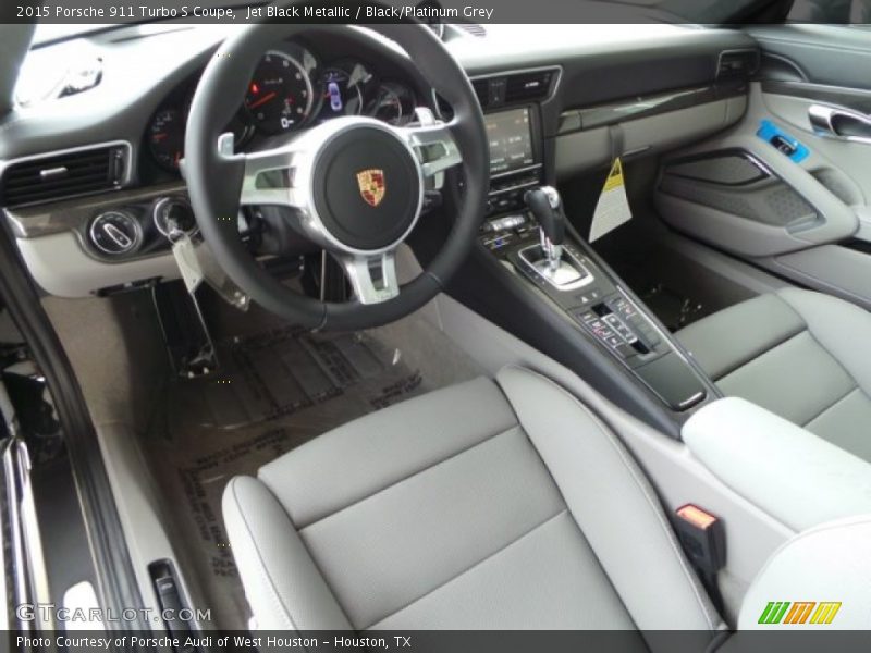  2015 911 Turbo S Coupe Black/Platinum Grey Interior