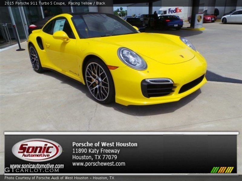 Racing Yellow / Black 2015 Porsche 911 Turbo S Coupe