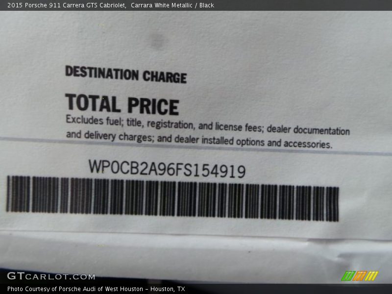 Carrara White Metallic / Black 2015 Porsche 911 Carrera GTS Cabriolet