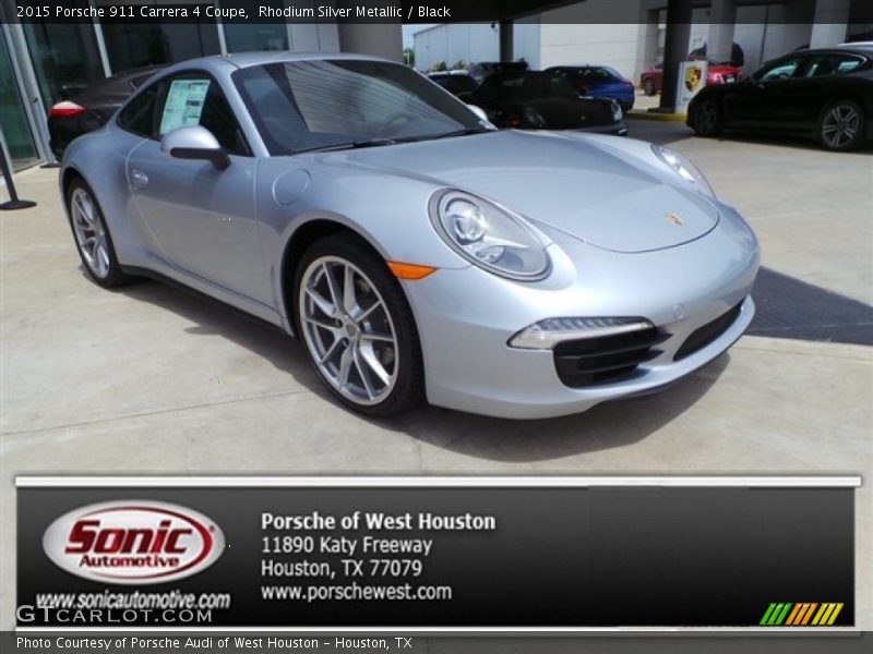 Rhodium Silver Metallic / Black 2015 Porsche 911 Carrera 4 Coupe