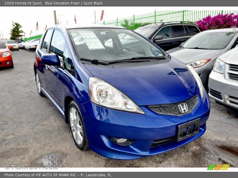 Blue Sensation Pearl / Sport Black 2009 Honda Fit Sport