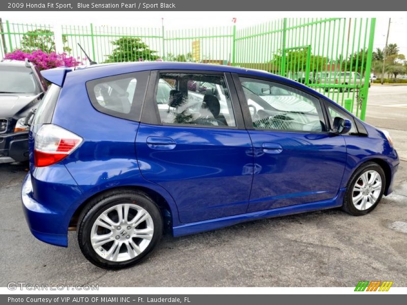 Blue Sensation Pearl / Sport Black 2009 Honda Fit Sport