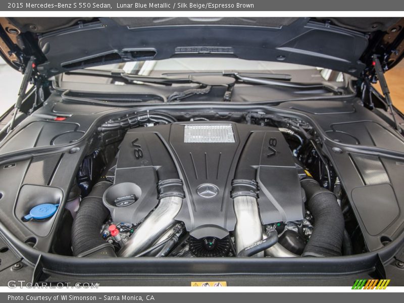 Lunar Blue Metallic / Silk Beige/Espresso Brown 2015 Mercedes-Benz S 550 Sedan