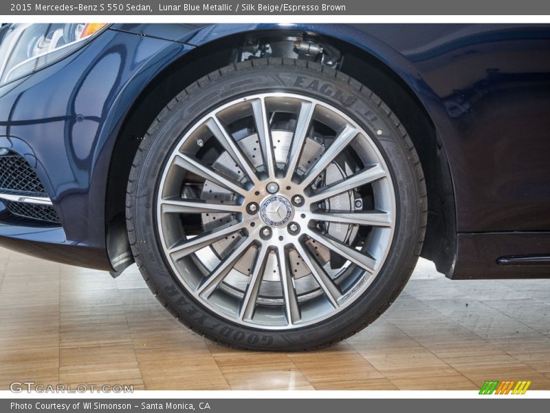 Lunar Blue Metallic / Silk Beige/Espresso Brown 2015 Mercedes-Benz S 550 Sedan