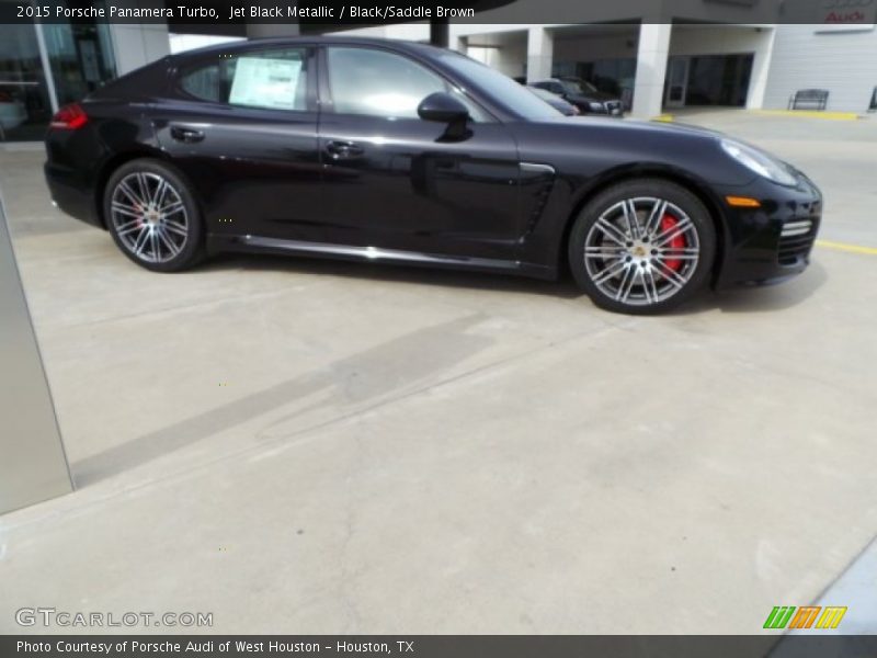 Jet Black Metallic / Black/Saddle Brown 2015 Porsche Panamera Turbo