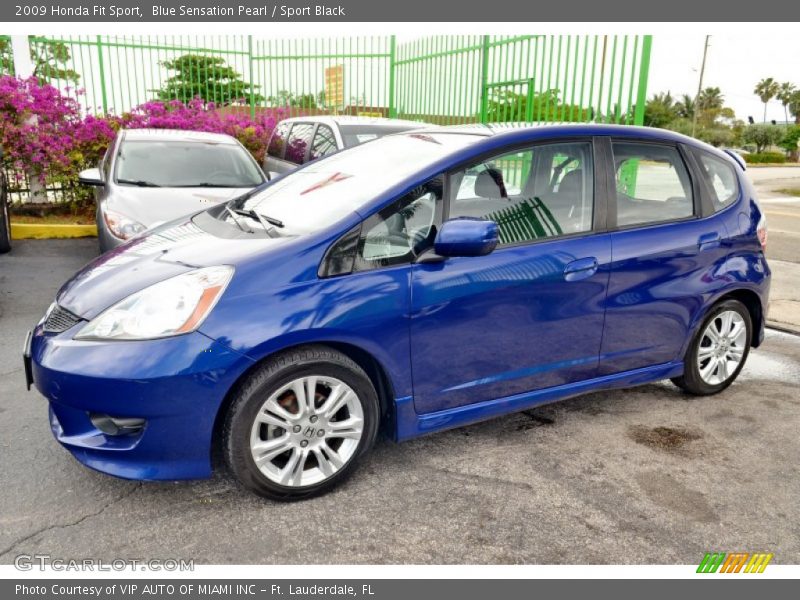 Blue Sensation Pearl / Sport Black 2009 Honda Fit Sport
