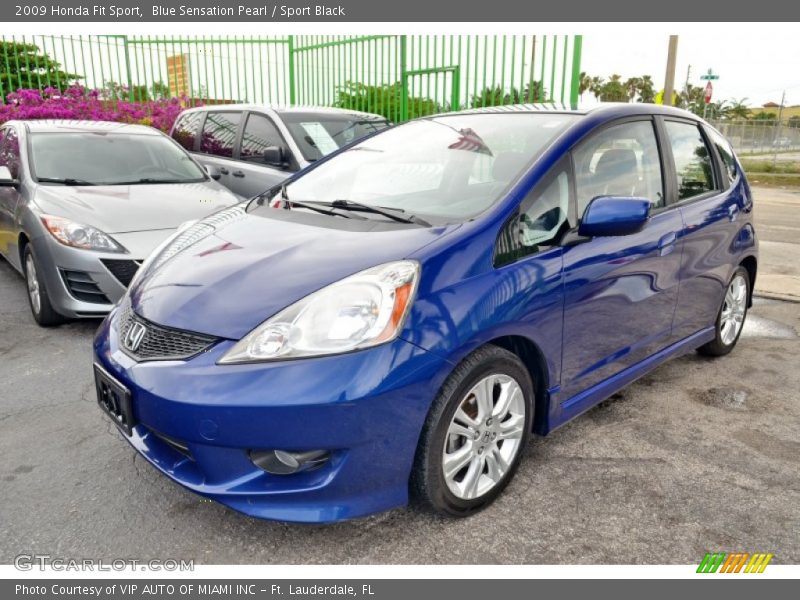 Blue Sensation Pearl / Sport Black 2009 Honda Fit Sport