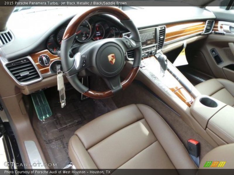  2015 Panamera Turbo Black/Saddle Brown Interior