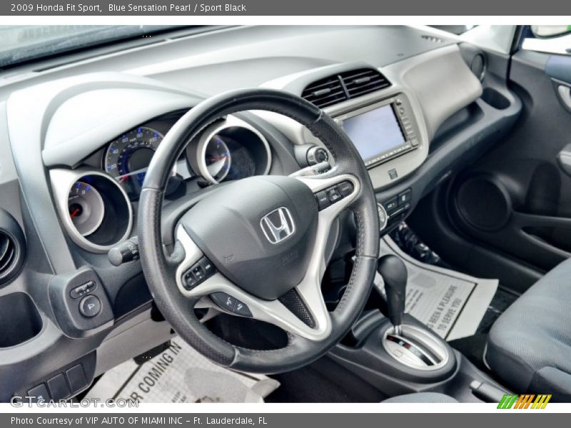 Blue Sensation Pearl / Sport Black 2009 Honda Fit Sport