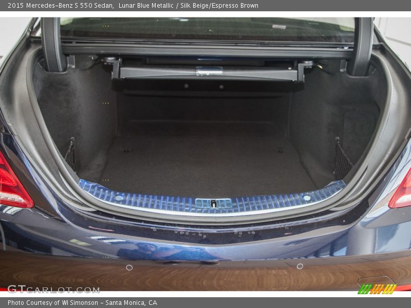 Lunar Blue Metallic / Silk Beige/Espresso Brown 2015 Mercedes-Benz S 550 Sedan