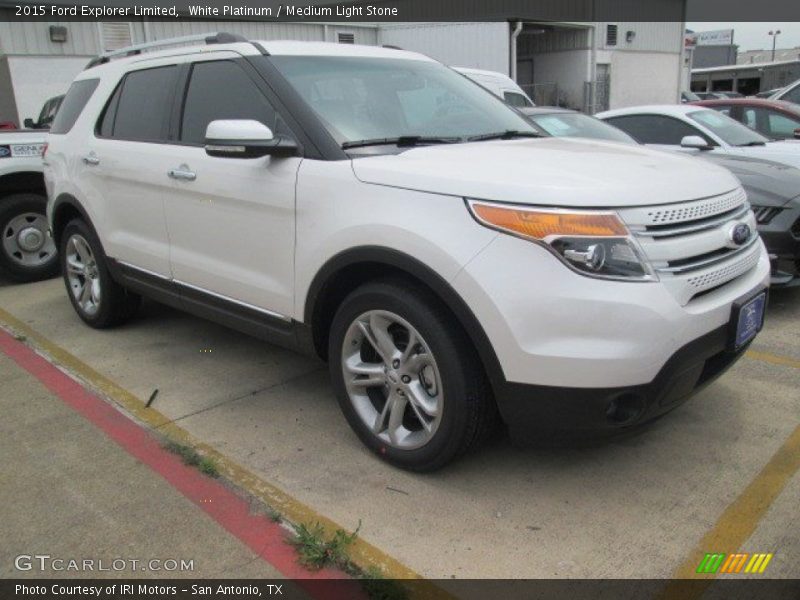 White Platinum / Medium Light Stone 2015 Ford Explorer Limited