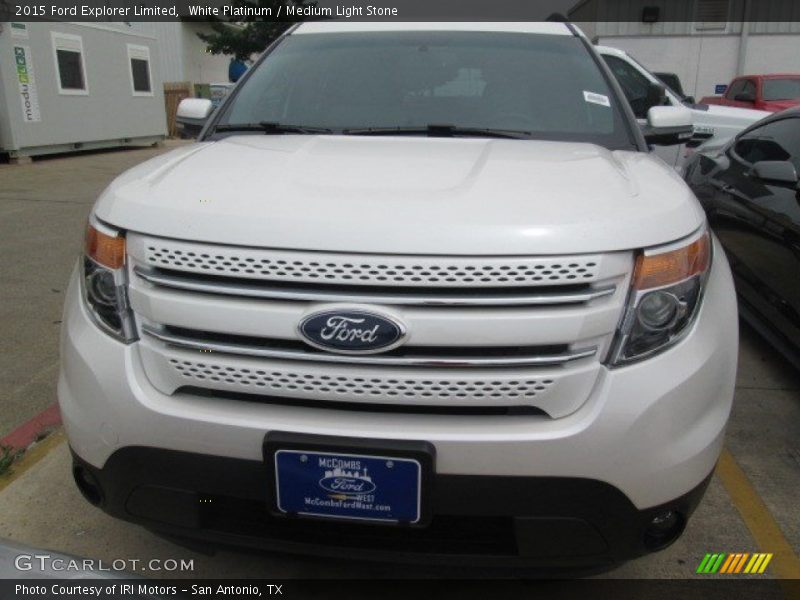 White Platinum / Medium Light Stone 2015 Ford Explorer Limited