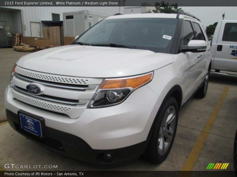 White Platinum / Medium Light Stone 2015 Ford Explorer Limited