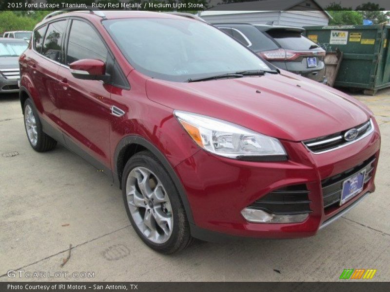 Ruby Red Metallic / Medium Light Stone 2015 Ford Escape Titanium