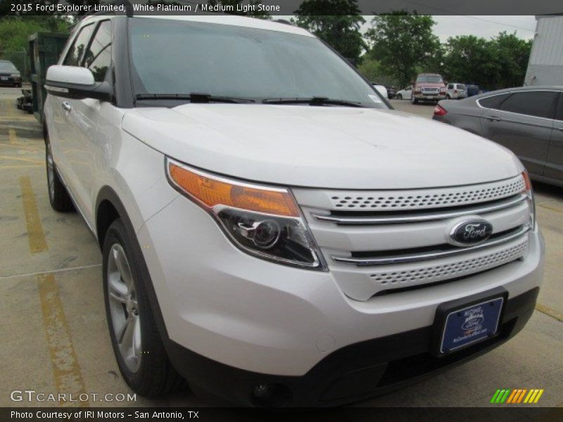 White Platinum / Medium Light Stone 2015 Ford Explorer Limited