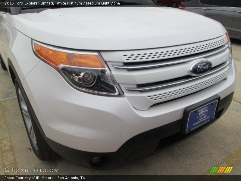 White Platinum / Medium Light Stone 2015 Ford Explorer Limited
