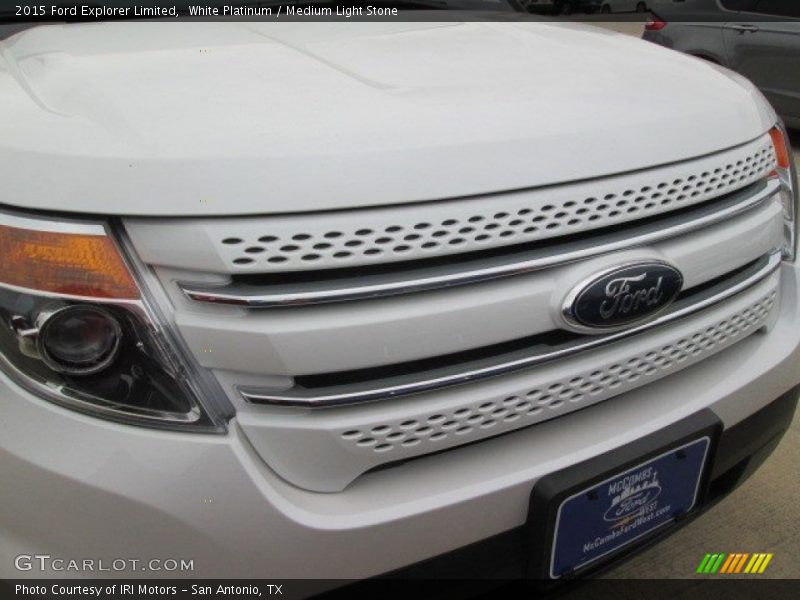White Platinum / Medium Light Stone 2015 Ford Explorer Limited
