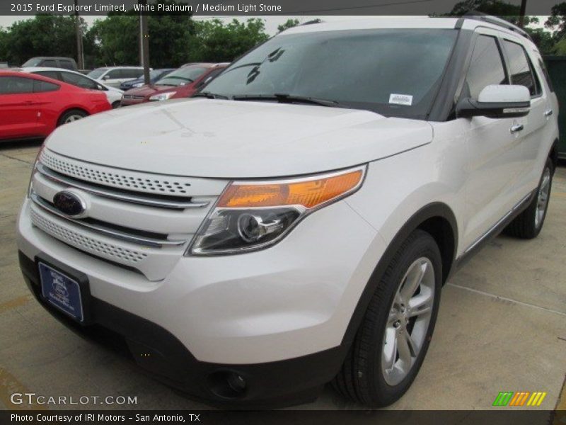 White Platinum / Medium Light Stone 2015 Ford Explorer Limited