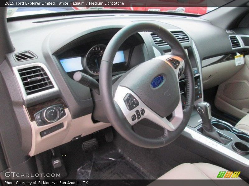 White Platinum / Medium Light Stone 2015 Ford Explorer Limited