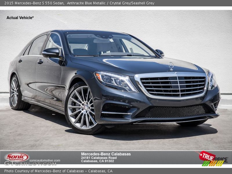 Anthracite Blue Metallic / Crystal Grey/Seashell Grey 2015 Mercedes-Benz S 550 Sedan