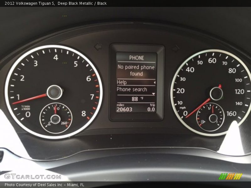 Deep Black Metallic / Black 2012 Volkswagen Tiguan S