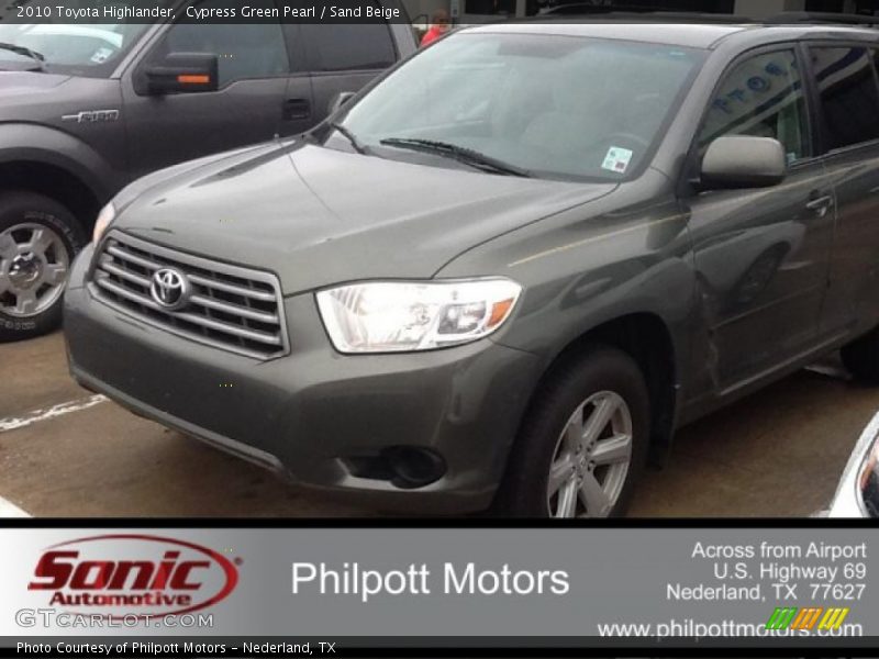 Cypress Green Pearl / Sand Beige 2010 Toyota Highlander