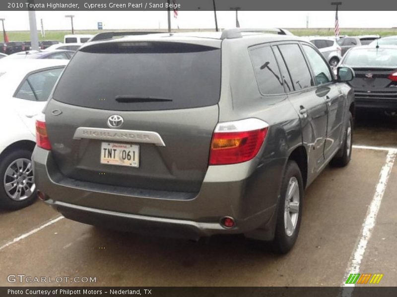 Cypress Green Pearl / Sand Beige 2010 Toyota Highlander